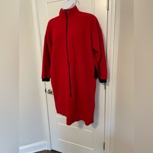 LANDS’ END RED FLEECE BATHROBE